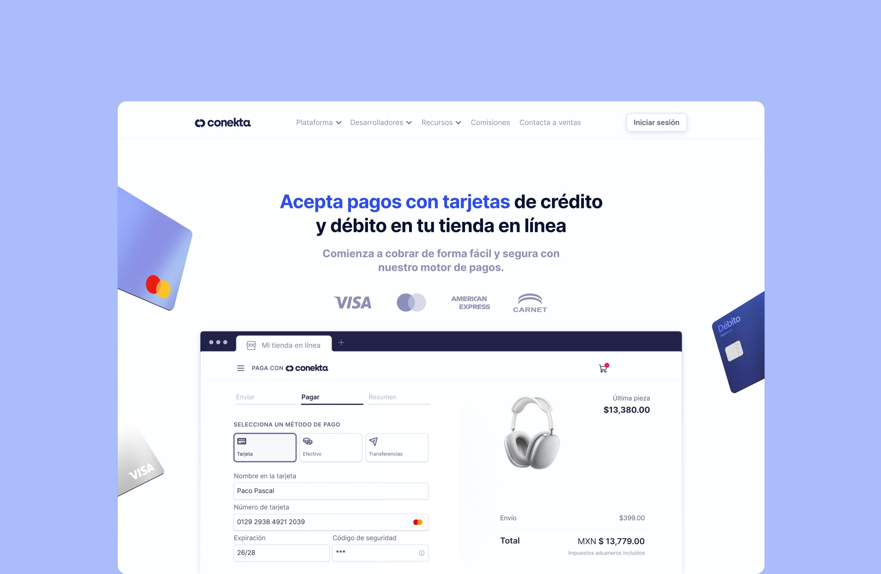 Conekta platform views