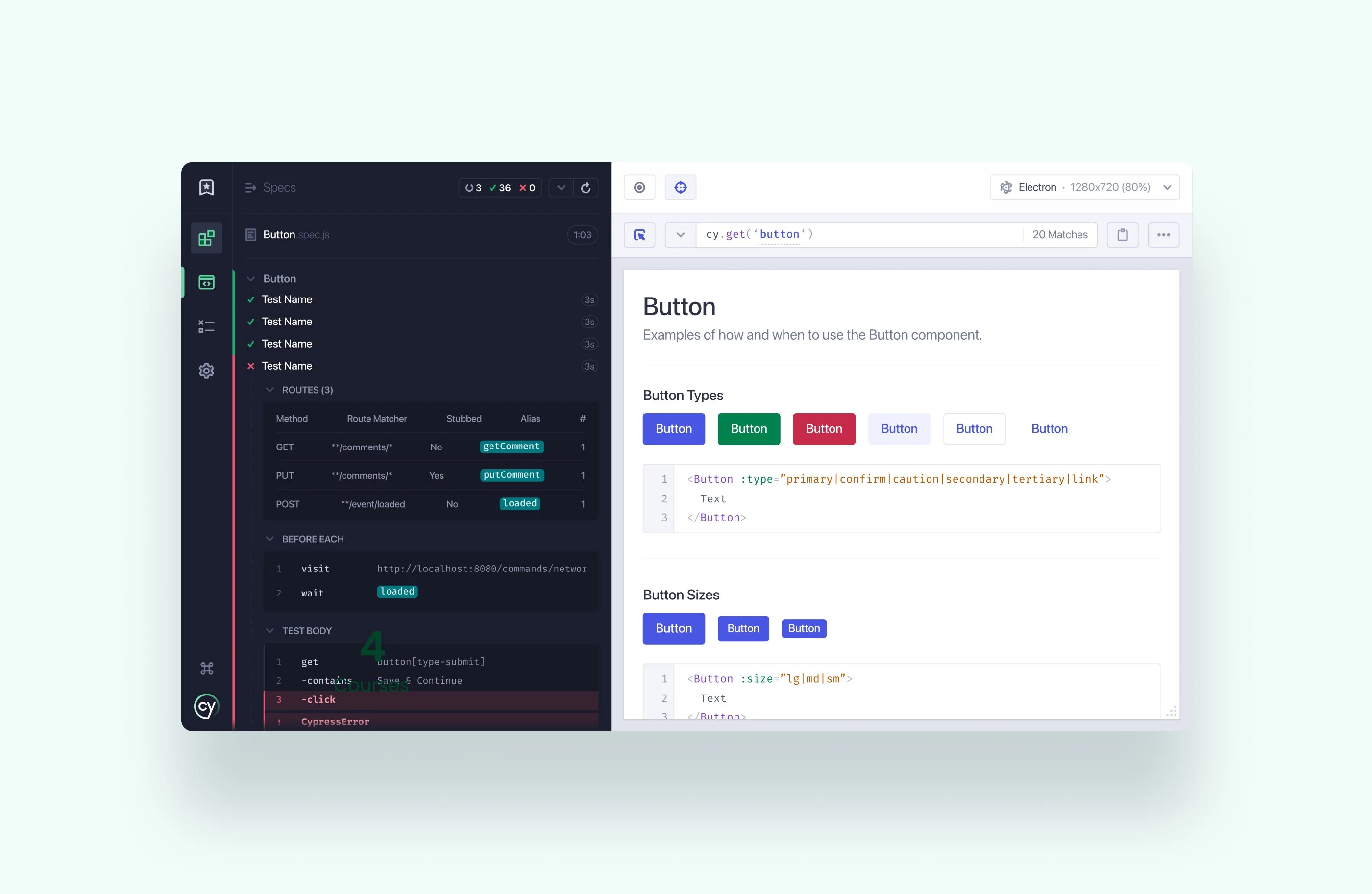 Cypress component views